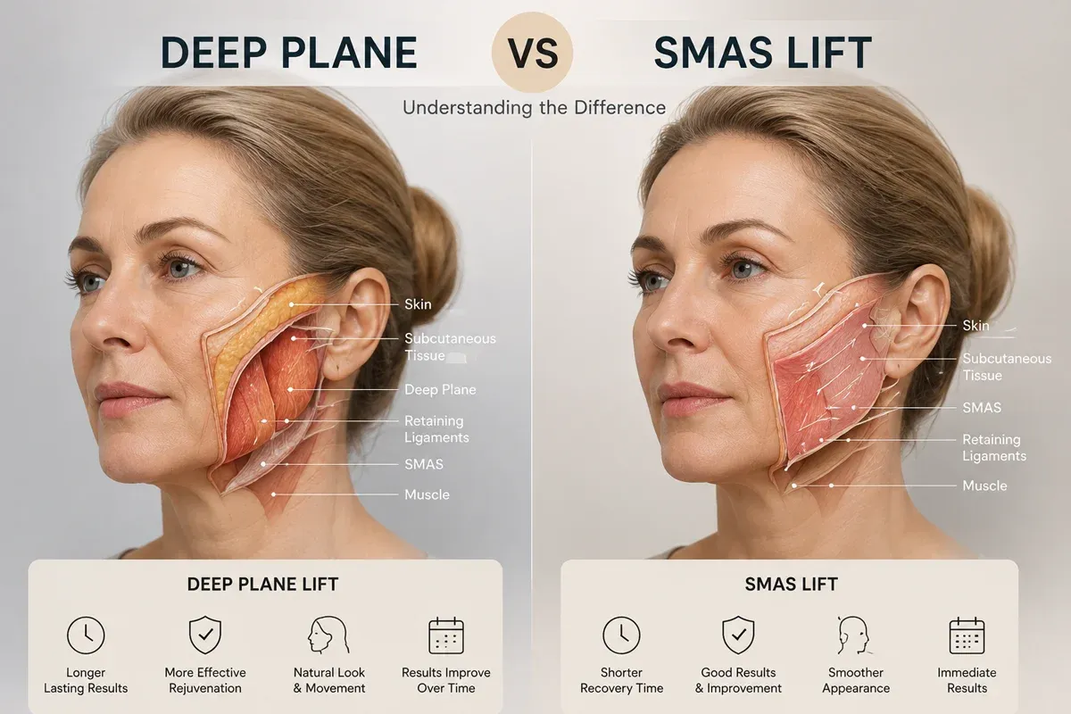 Deep plane versus SMAS facelift technique compared by Dr. İsa Dağlı, Antalya